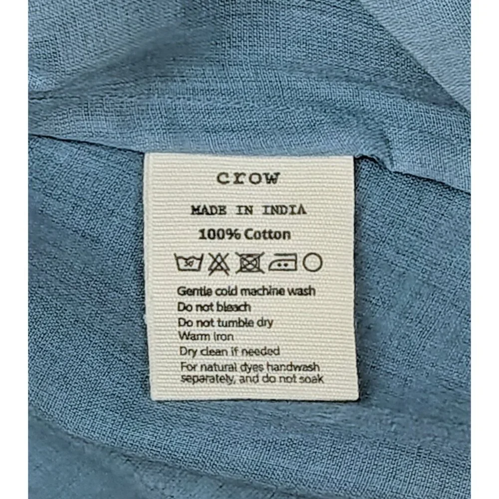 NWT World of Crow Relaxed Fit Midi-Dress Blue Sz (L) Oversize Lagenlook Coastal - Picture 10 of 11